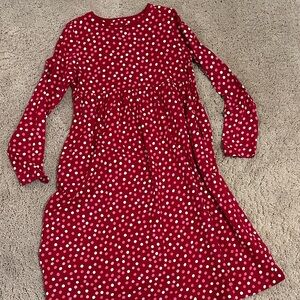 Lands' End Kids Dress in Red with White polka Dots